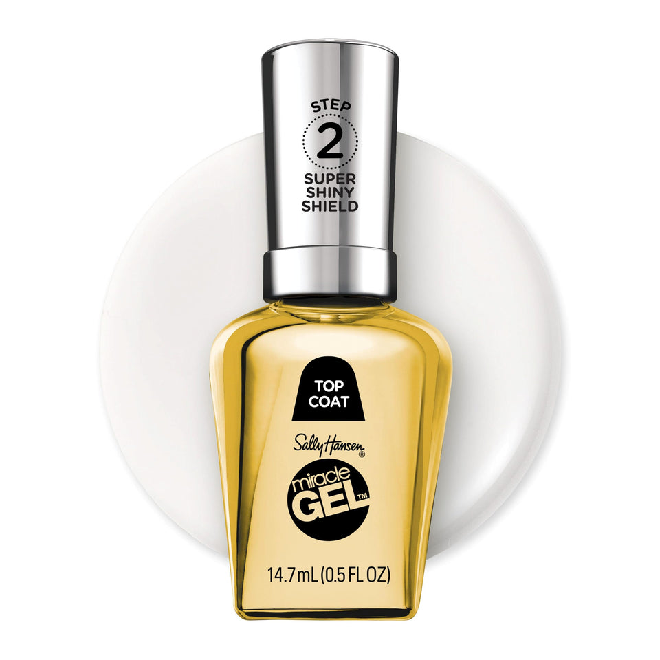 Sally Hansen Super Shiny front bottle showing label and glossy finish benefit