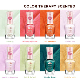 Sally Hansen paired with Color Therapy top coat showing long-lasting gloss benefit