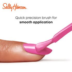 Sally Hansen top coat being applied for glossy, long-lasting wear