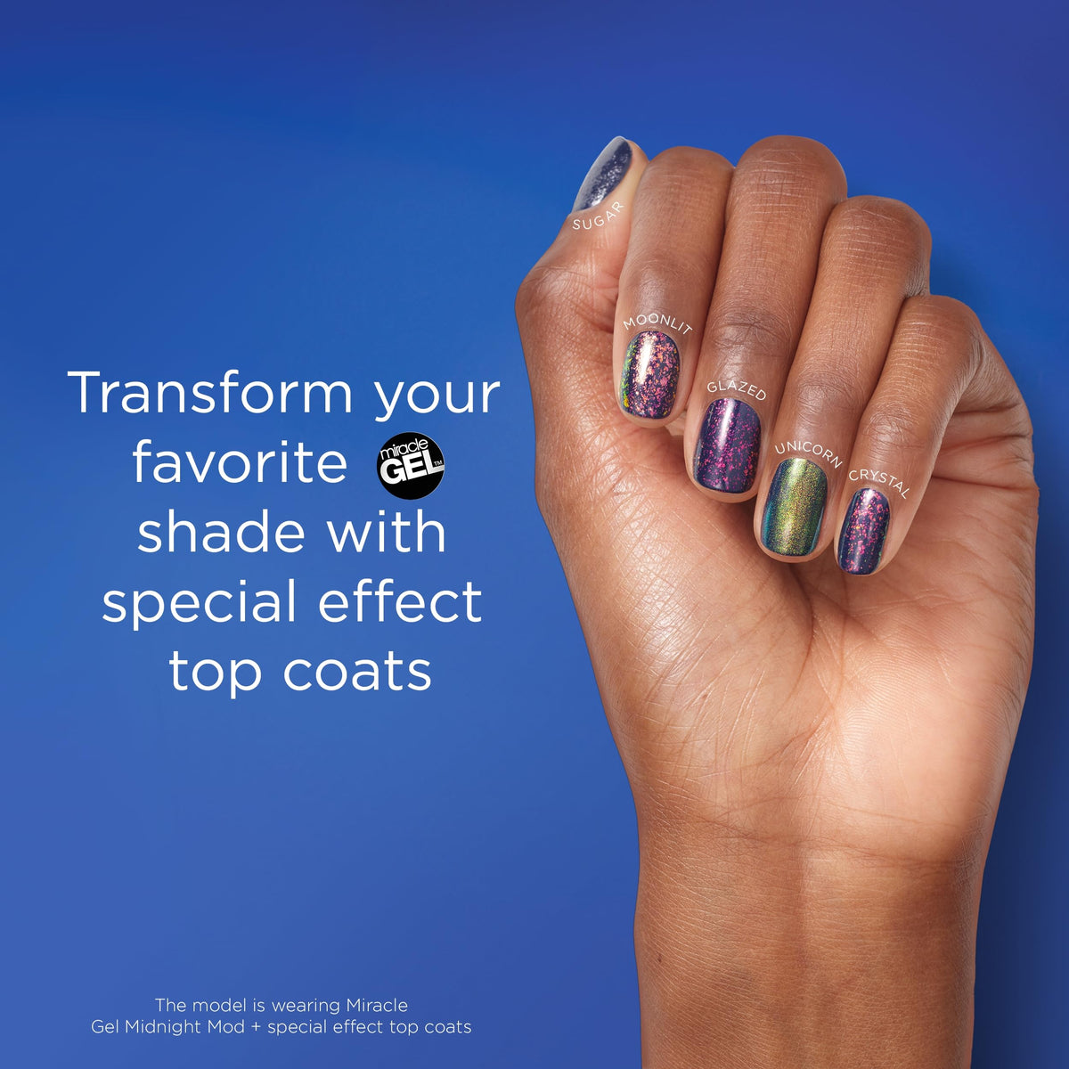 Sally Hansen Unicorn top coat brush and cap detail for easy precise application