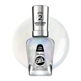Sally Hansen Unicorn top coat front packaging showing glitter finish benefit