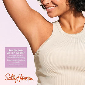 Sally Hansen waxing in use on bikini line showing effective hair removal