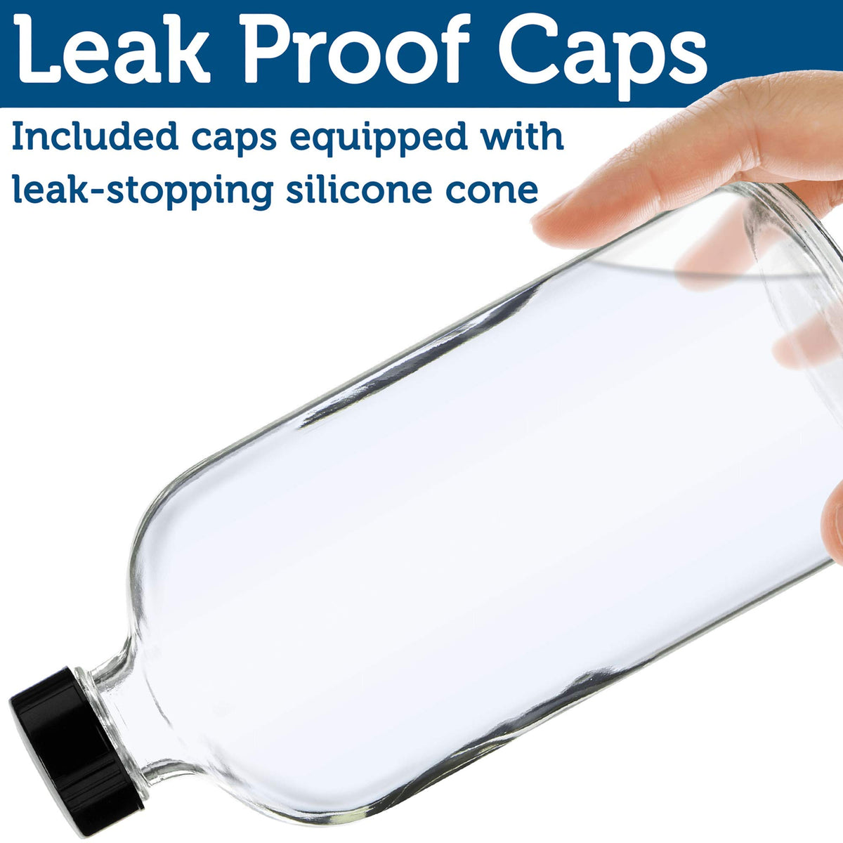 Sally's Organics bottle held in hand showing 16 oz scale for refill convenience benefit