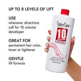 Salon Care developer being poured demonstrating controlled measurement and mixing benefit