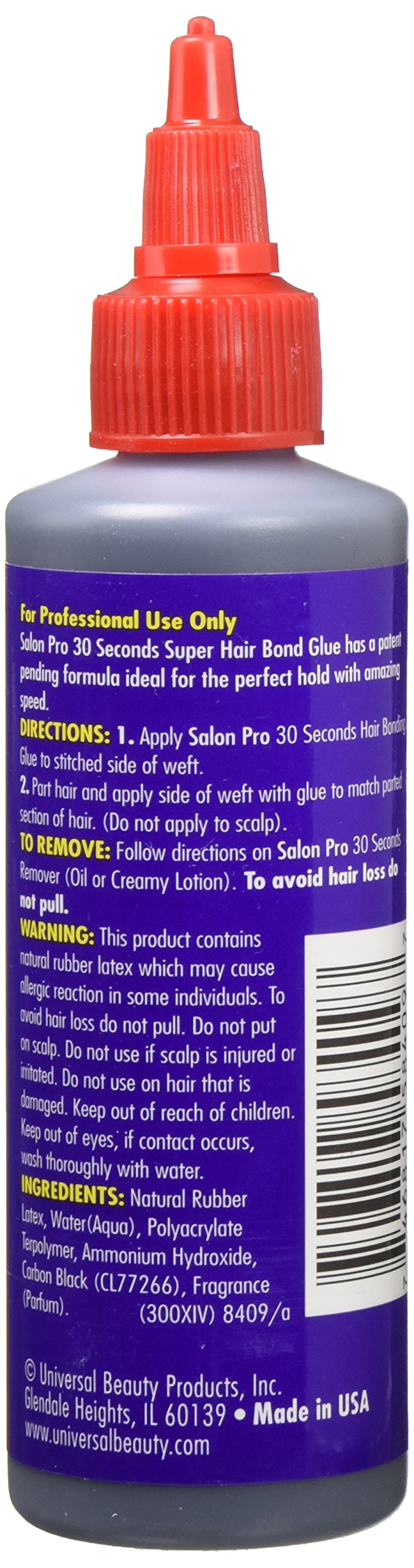 Salon Pro close-up of glue on weft demonstrating quick set and neat hold