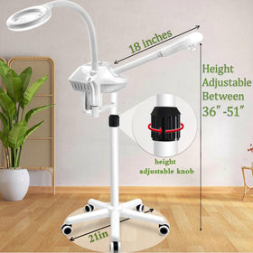 Salon Señor 5X magnifying lamp close-up with LED lighting, improved precision for treatments