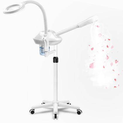 Salon Señor front view of facial steamer showing controls and lamp, professional convenience