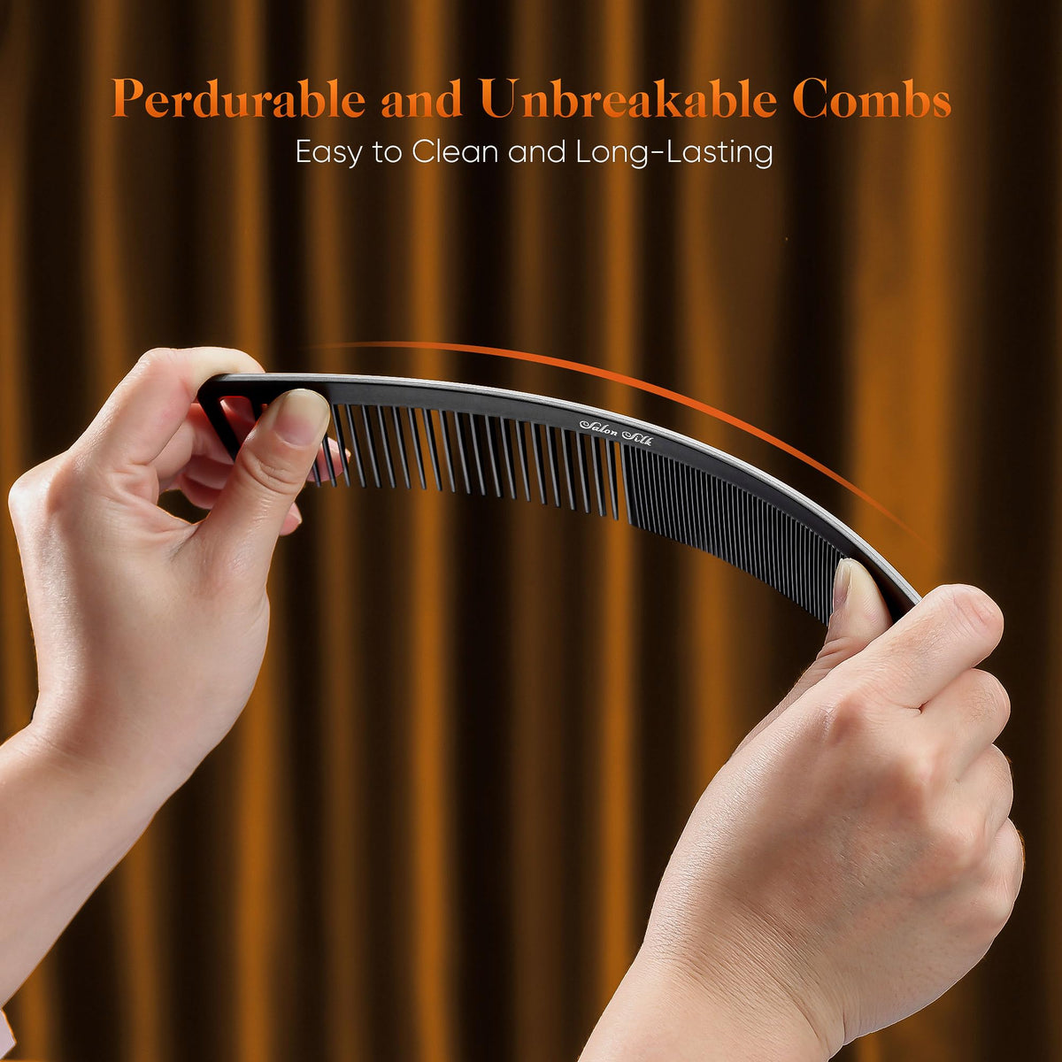 SALON SILK braiding comb creating neat sections for controlled styling