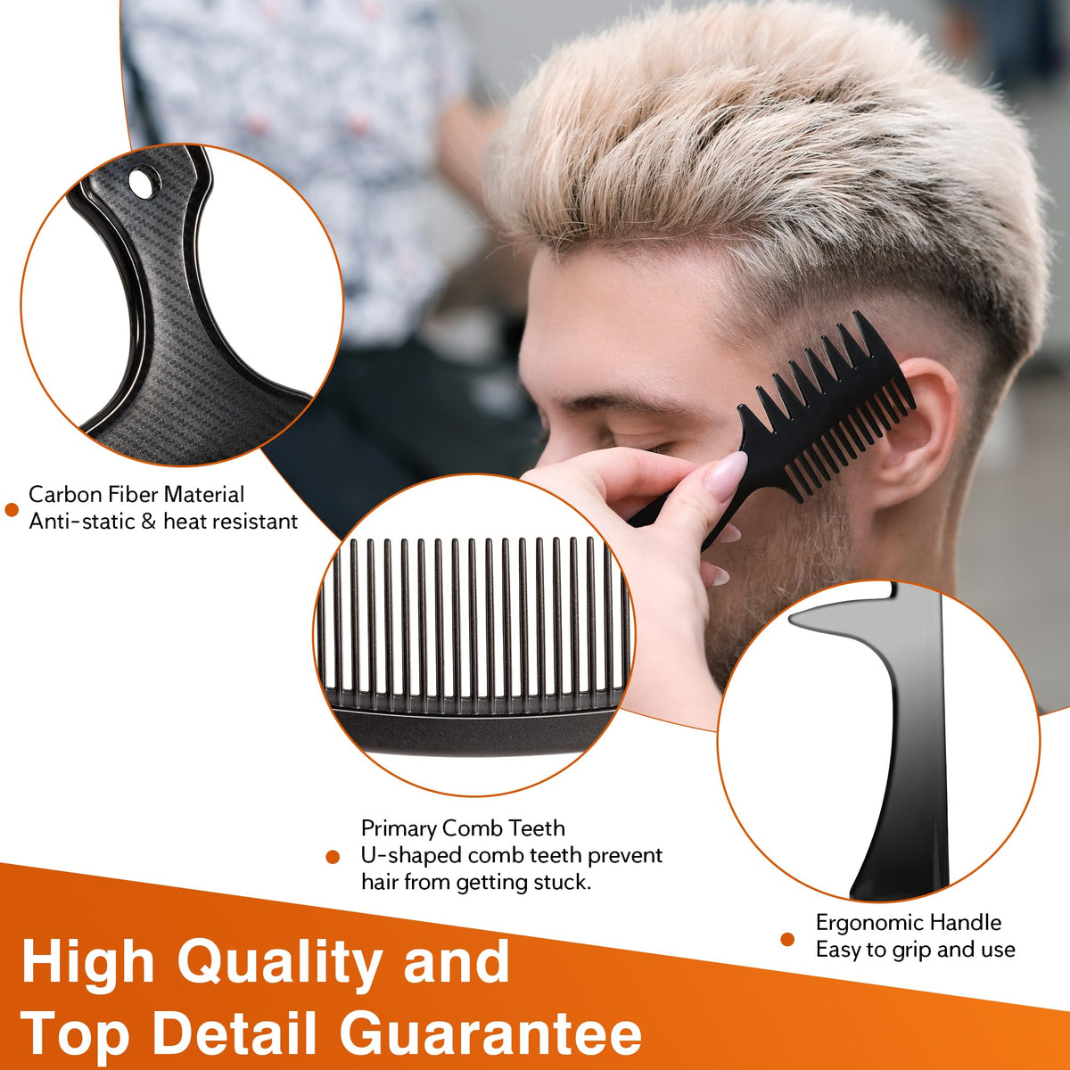 SALON SILK dressing comb edge and teeth for clean parts and finishing benefit