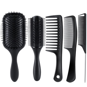 SALON SILK front view of full five-piece set showing tools and compact storage, professional benefit