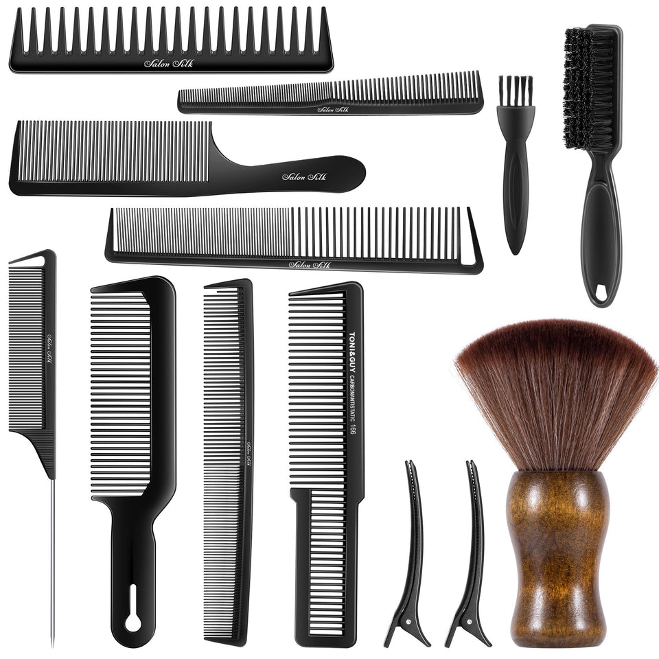 SALON SILK front packshot showing the full 13-piece kit and tools neatly arranged