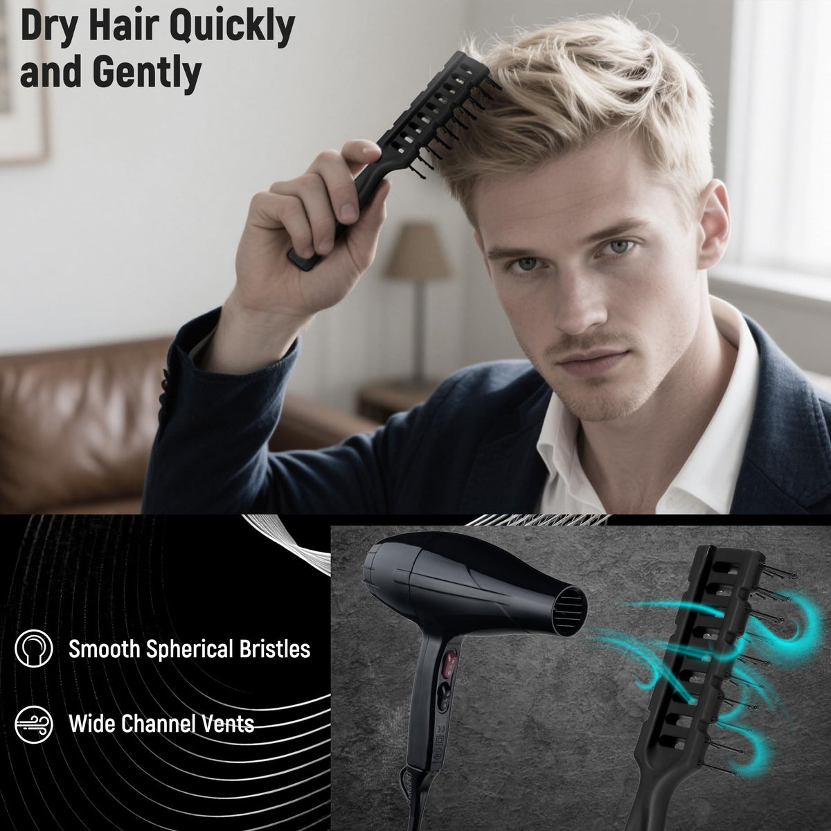 SALON SILK gel brush texture and shape, easy-clean design for styling product use