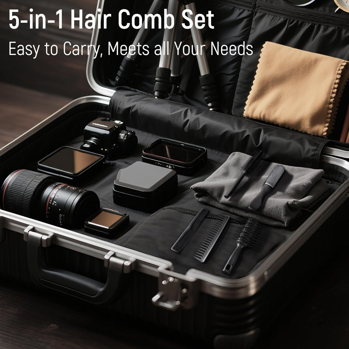 SALON SILK brushes and combs in hand to show size and ergonomic grip benefit