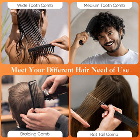 SALON SILK wide-tooth comb teeth close-up for gentle detangling