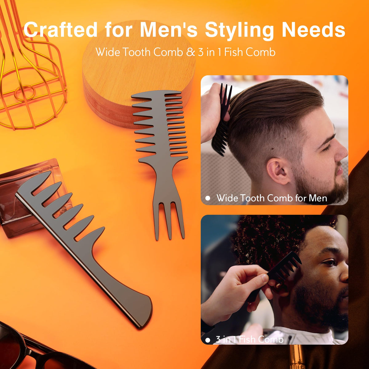 SALON SILK wide-tooth comb detail, detangles thick curls with gentle care benefit