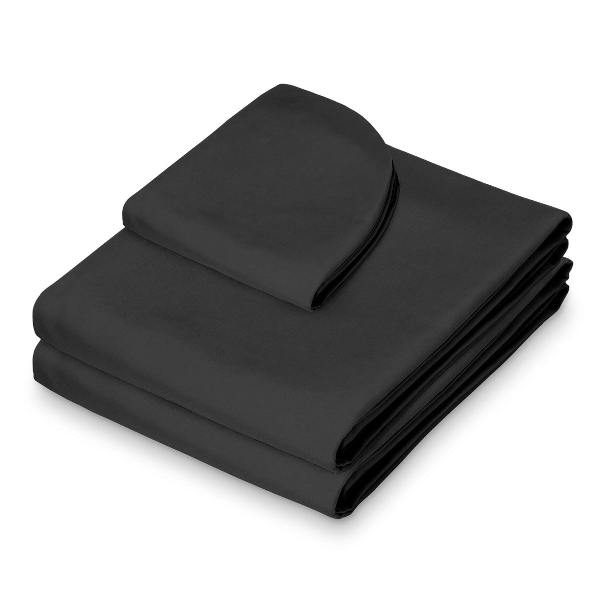 Saloniture fitted sheet elastic close-up demonstrating secure fit and easy application