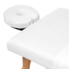 Saloniture oversized flat sheet draped for full coverage and client modesty