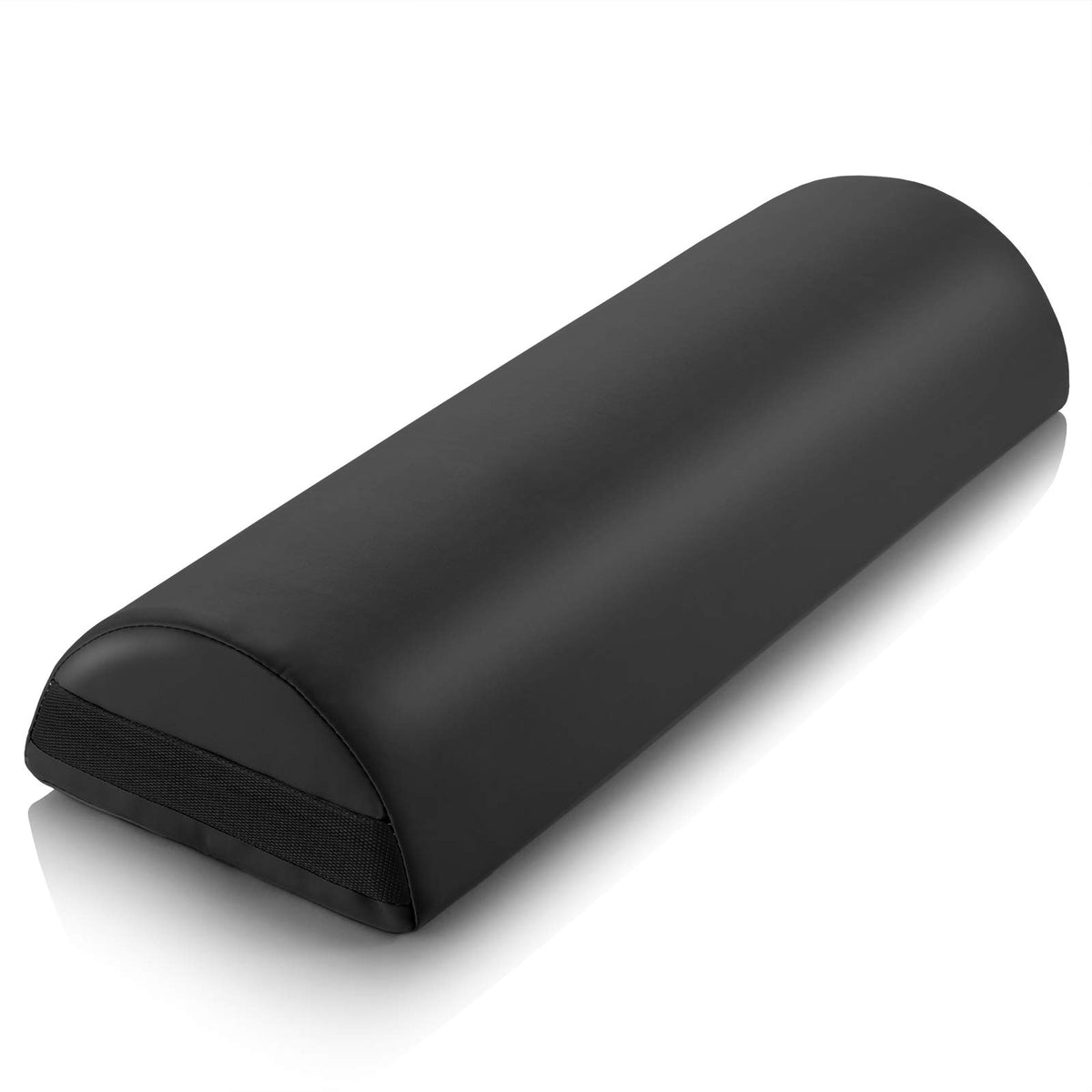 Saloniture front view of jumbo half round bolster showing full length and shape for stable support