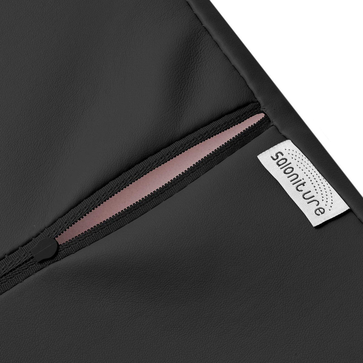 Saloniture stitched handle and full zipper detail for easy transport and removable cover