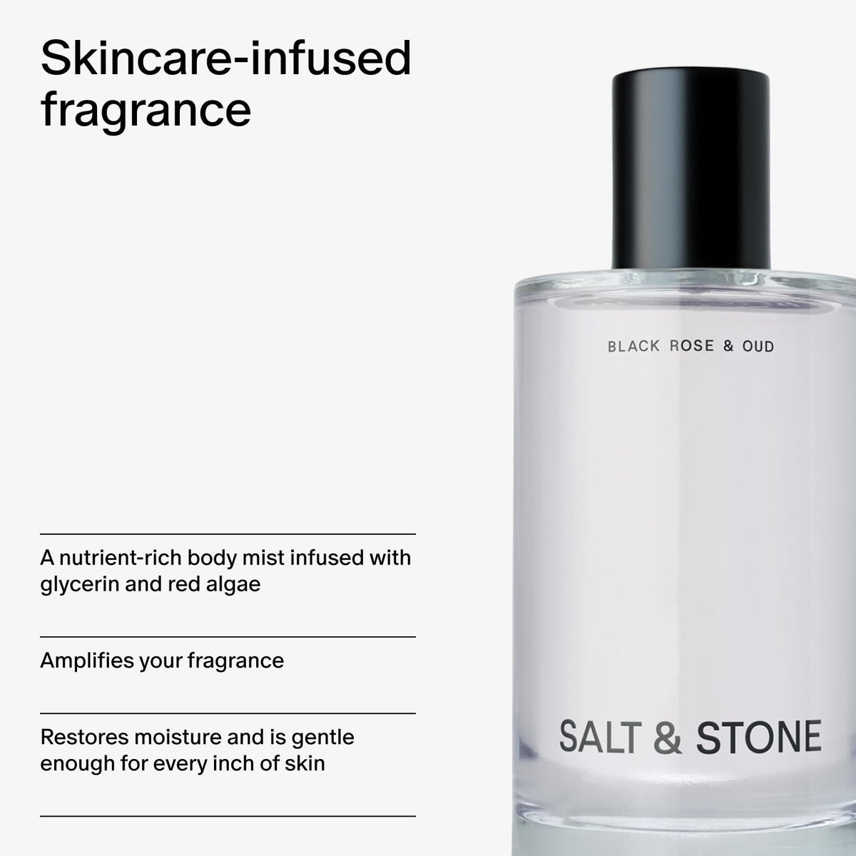 Salt & Stone droplet texture on skin highlighting glycerin hydration benefit
