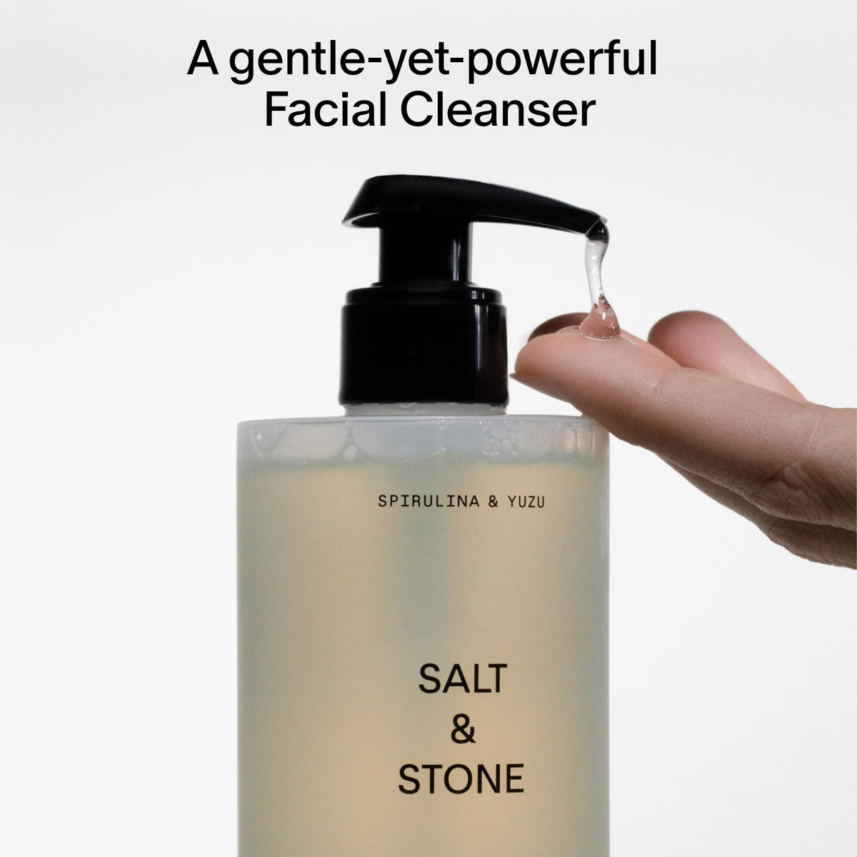 Salt & Stone foamy lather in hand demonstrating gentle cleansing action