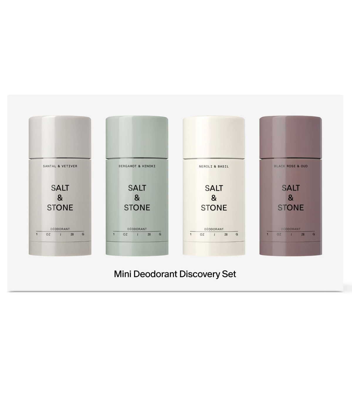 Salt & Stone four signature scents arranged to compare fragrances