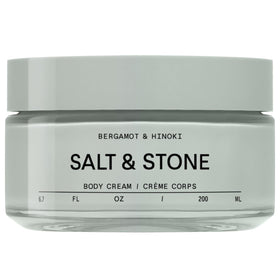 Salt & Stone front packaging showing Bergamot & Hinoki and product benefit