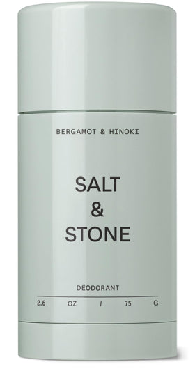 Salt & Stone front packaging showing bergamot and hinoki freshness benefit