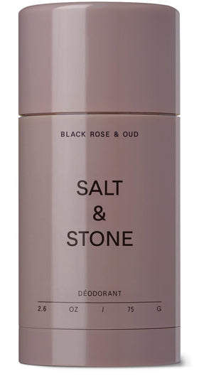 Salt & Stone front packaging showing Black Rose & Oud scent benefit long-lasting protection