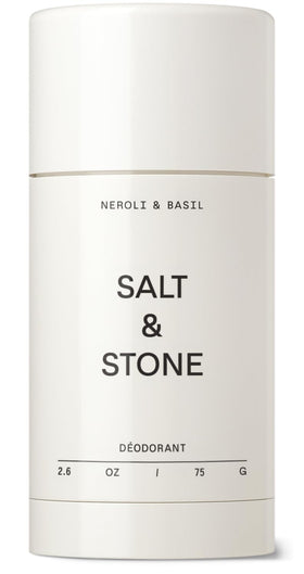Salt & Stone front packaging showing product and fresh neroli basil scent benefit