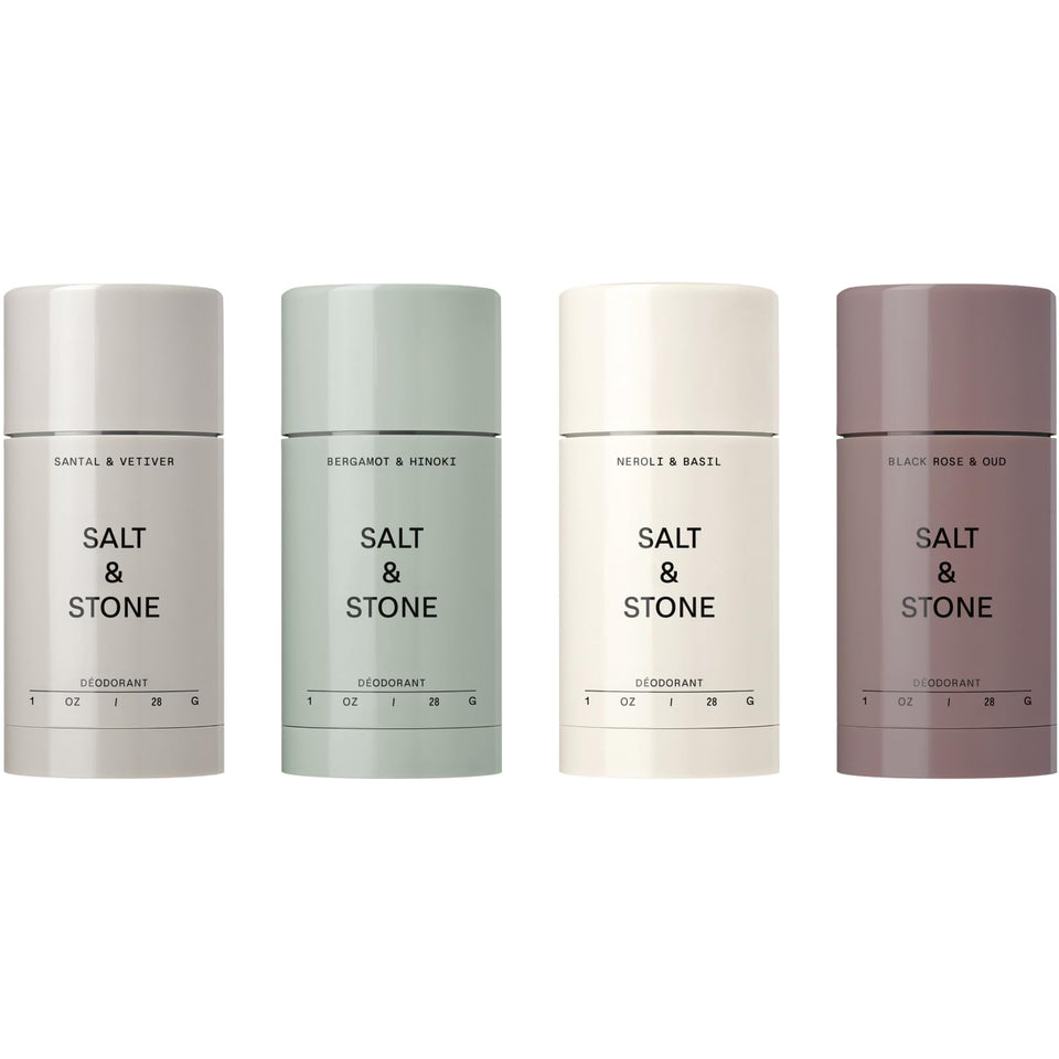 Salt & Stone front packaging showing the mini discovery set and benefits