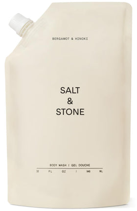 Salt & Stone refill bottle front view showing size and label benefits