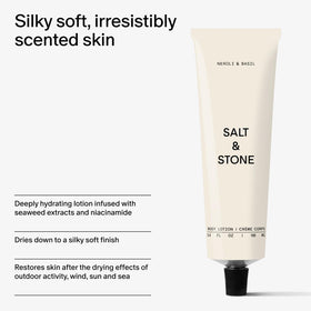 Salt & Stone ingredient label with seaweed niacinamide benefits