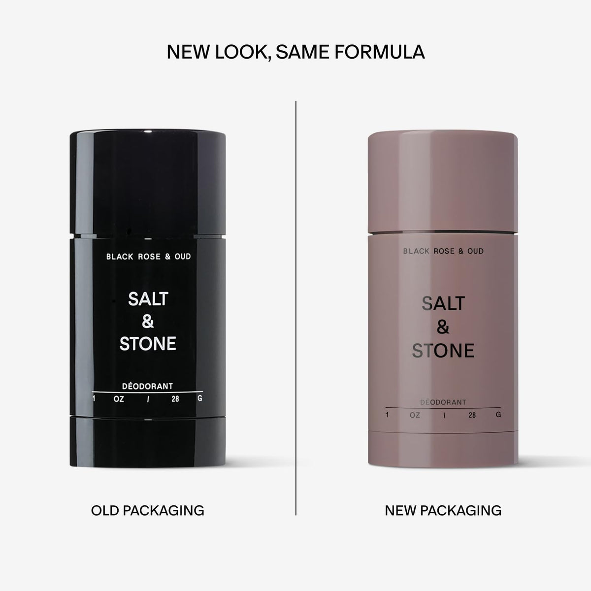 Salt & Stone ingredient label highlighting prebiotics and niacinamide benefits