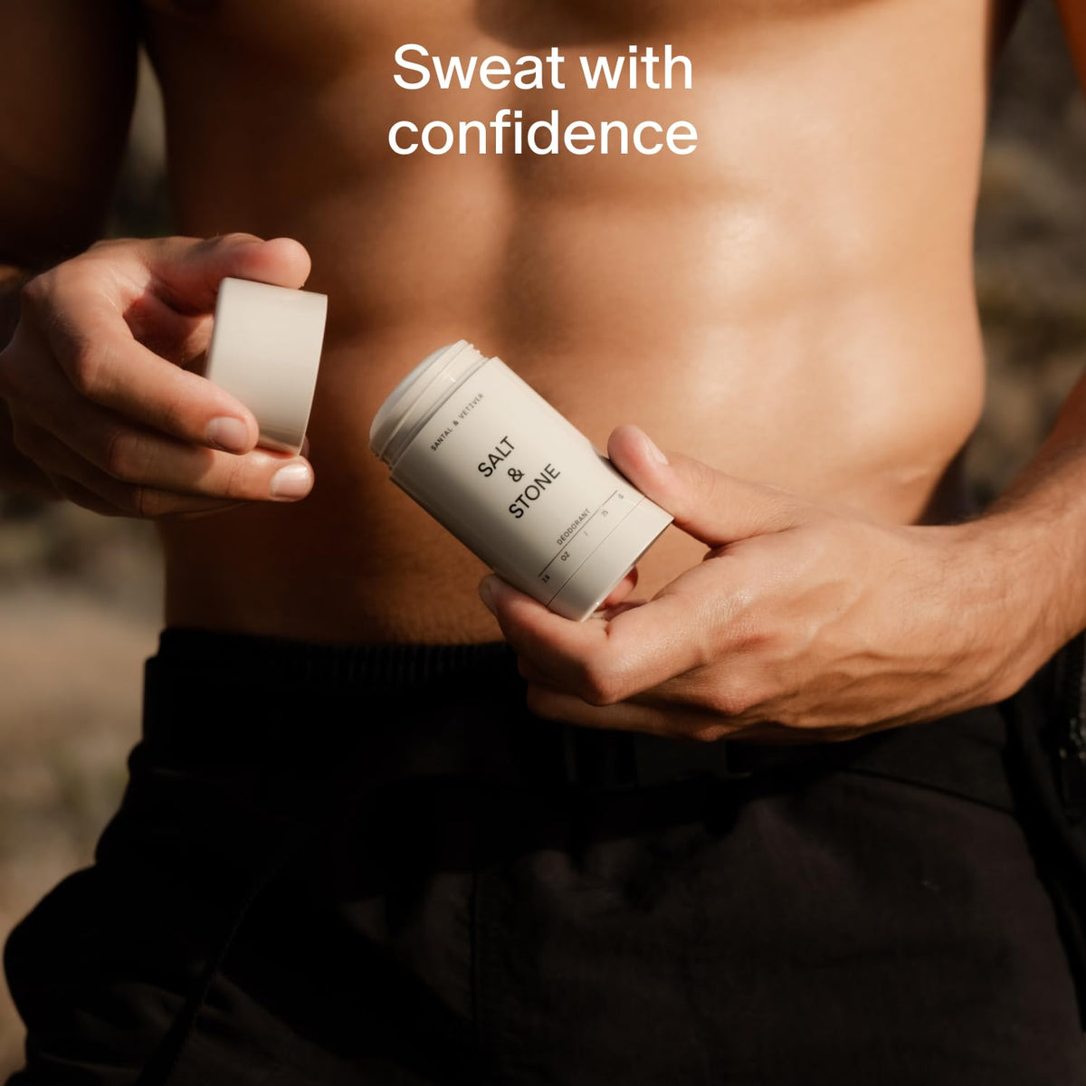 Salt & Stone ingredients shot with seaweed and niacinamide highlighting skin benefits