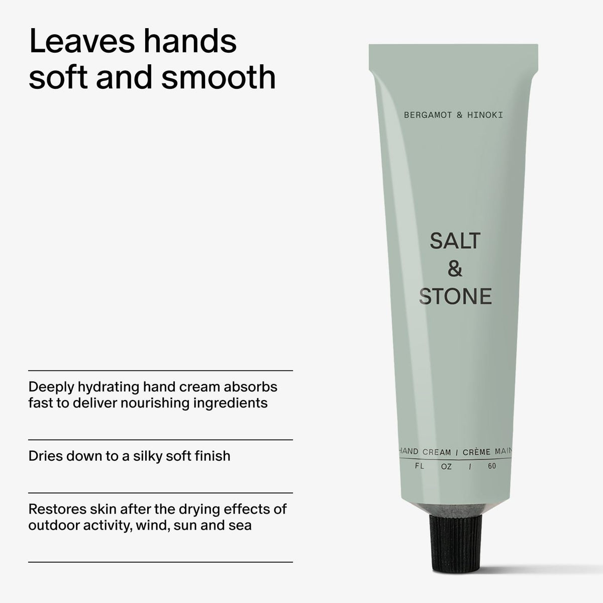 Salt & Stone label close-up showing clean ingredients and cruelty-free benefit