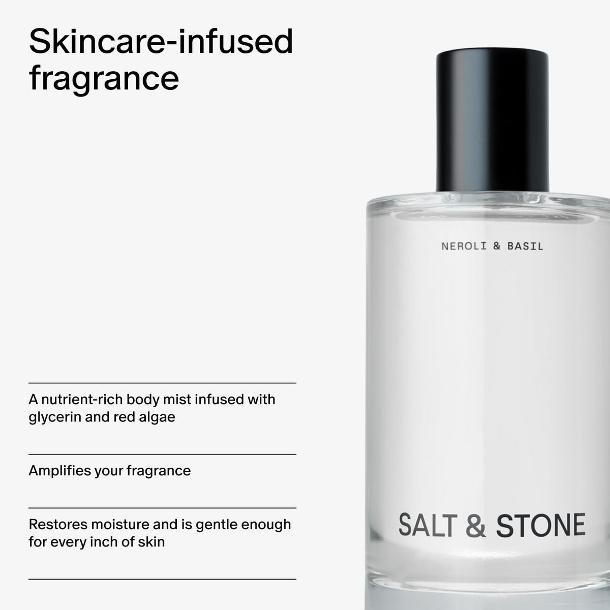 Salt & Stone misting mid-length hair to refresh strands benefit: adds scent without weighing
