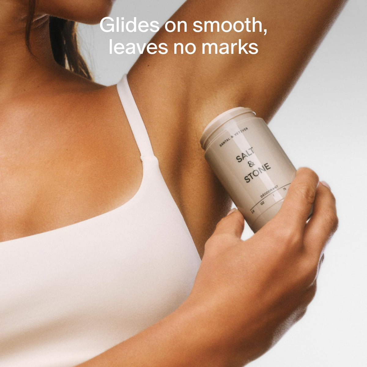 Salt & Stone Neroli & Basil texture glide demonstrating clear application