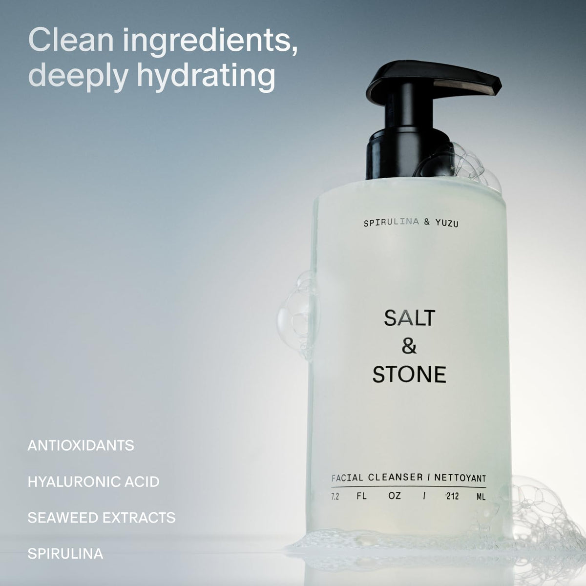 Salt & Stone pump close-up highlighting creamy texture and controlled dispensing