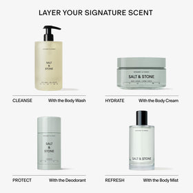 Salt & Stone recyclable packaging detail emphasizing eco-conscious choice