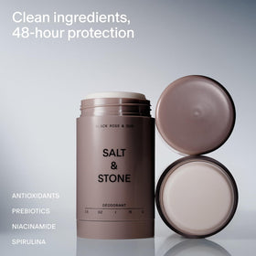Salt & Stone applying stick to underarm for clear, residue-free finish