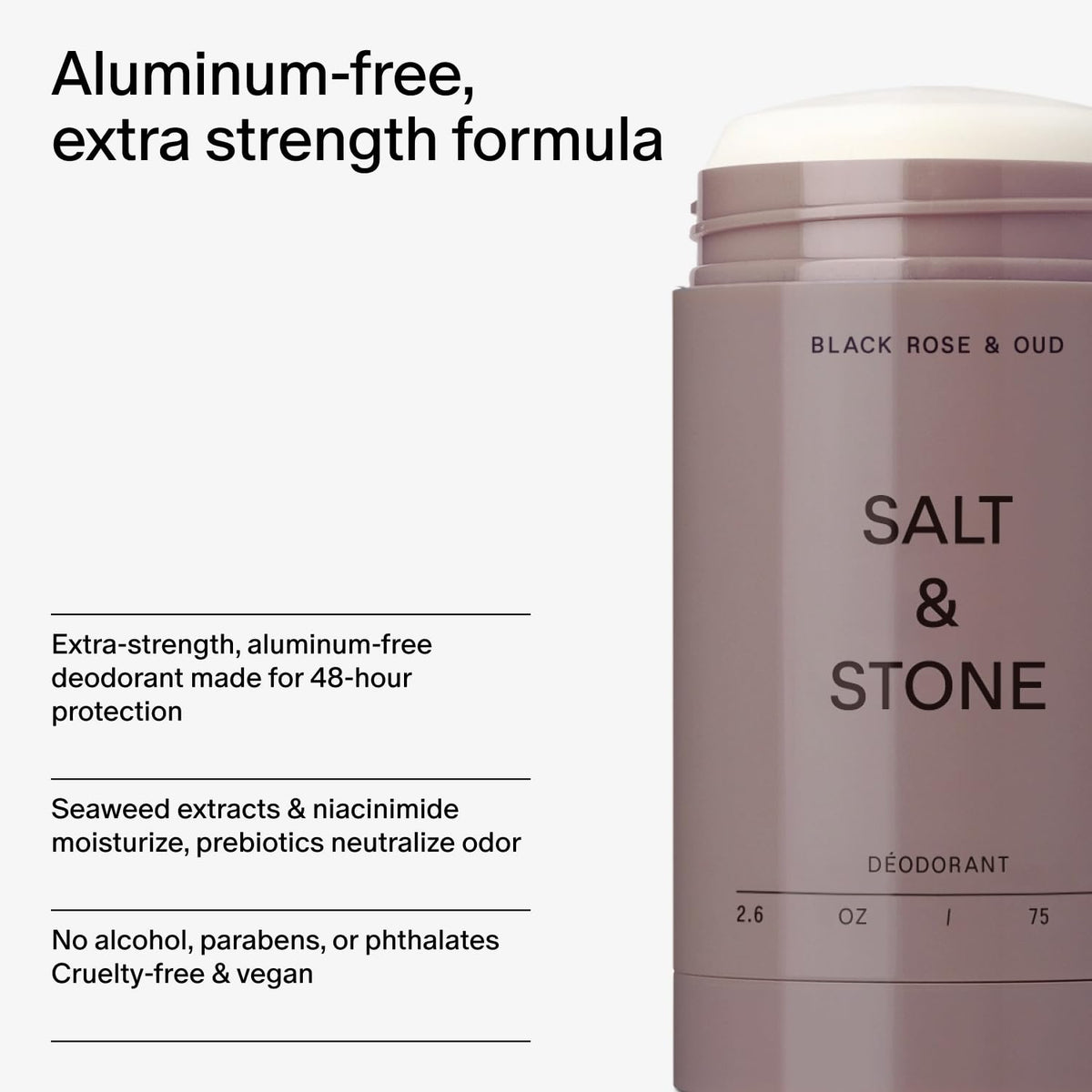 Salt & Stone deodorant beside clothing showing no residue protection