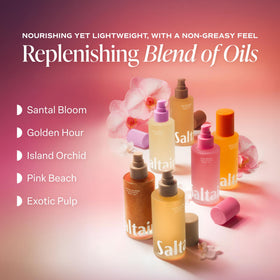 Saltair oil applied to damp skin after shower showcasing improved skin softness and ease of dressing