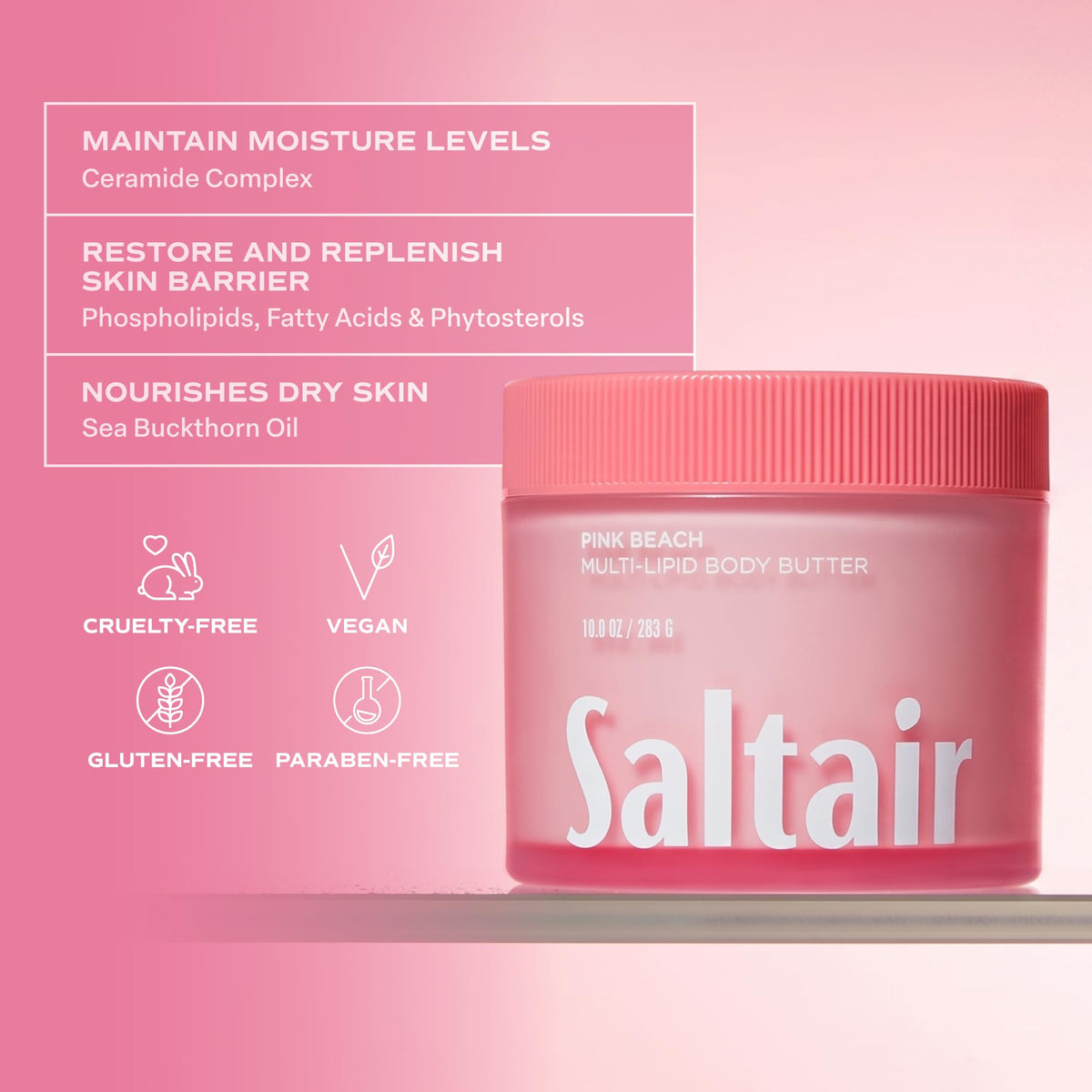 Applying Saltair on leg to show smooth, hydrated skin after use