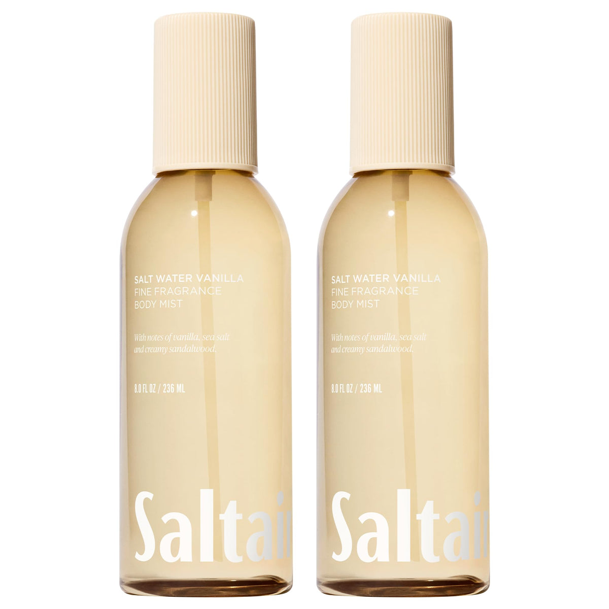 Saltair front packaging showing two 8oz bottles and brand name, evokes travel-ready value