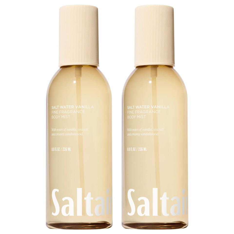 Saltair front packaging showing two 8oz bottles and brand name, evokes travel-ready value