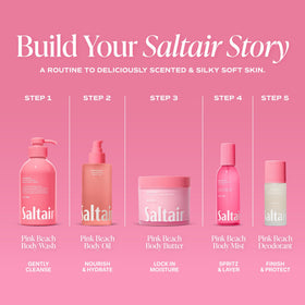 Saltair oil being massaged onto damp skin to lock in hydration