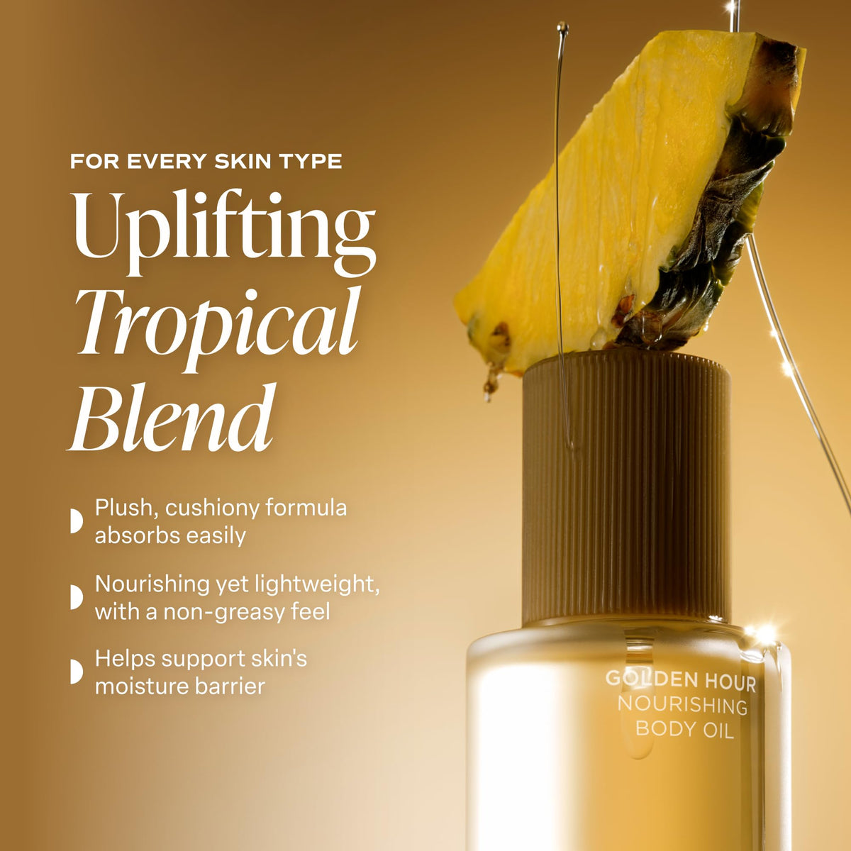 Saltair body oil bottle beside common objects for scale, compact travel-friendly benefit