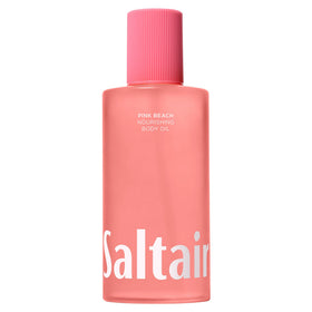 Saltair front view of pink beach 10oz bottle showing product benefits