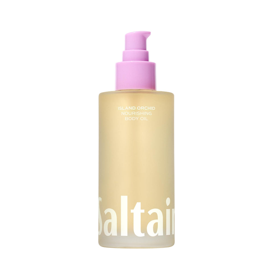 Saltair front bottle view showing island orchid scent and clean design benefit